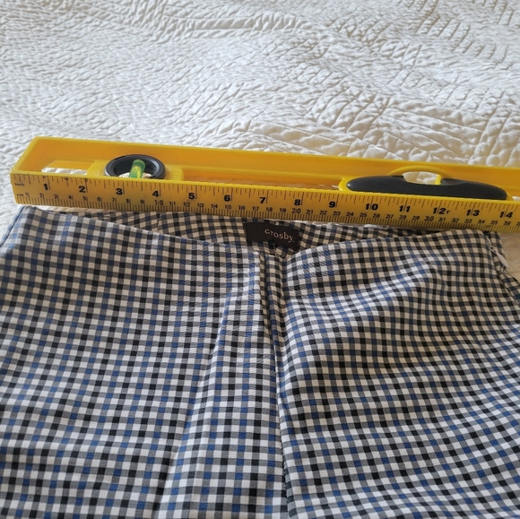 Crosby Prince Crop Flare Pants Blue Gingham Stretch Tailored Ankle Slim XS S - Picture 10 of 11